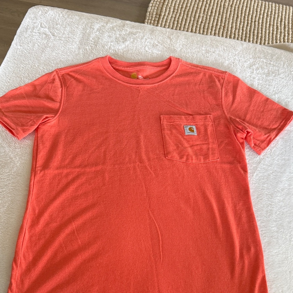 Carhartt Vibrant Coral Tee with Pocket